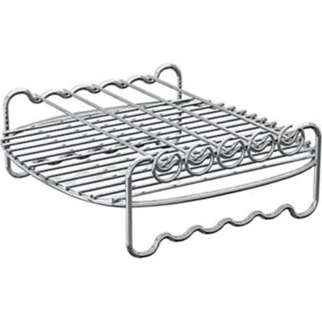 [LCS] Panier à friture domestique, double couche, pour friteuse à air chaud, grill, accessoires de grill, rond, cinq aiguilles (1/5)