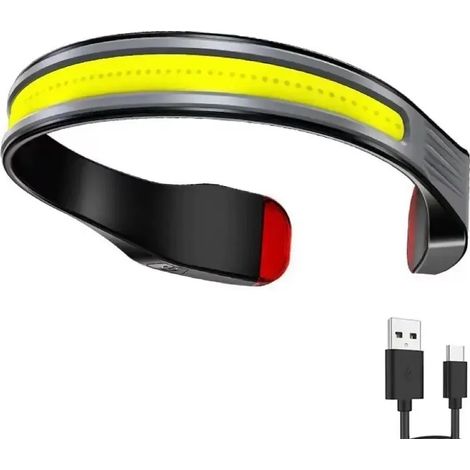 (G23-1PC) Lampe frontale LED puissante avec détecteur de mouvement, batterie rechargeable 18650 COB, lampe frontale haute puissance pour la pêche (1/5)