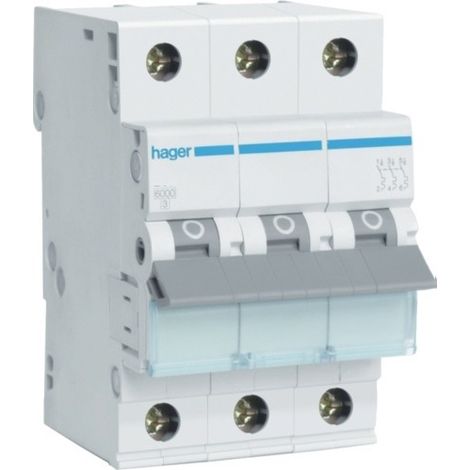 Leistungsschutzschalter Hager mbn316e 16A 3-polig 6kA