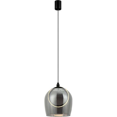 [NEUWERTIG] B-Ware Zambelis Hängeleuchte Pendelleuchte LED Glas rauchgrau 1 flammig 23078 20 cm (1/2)