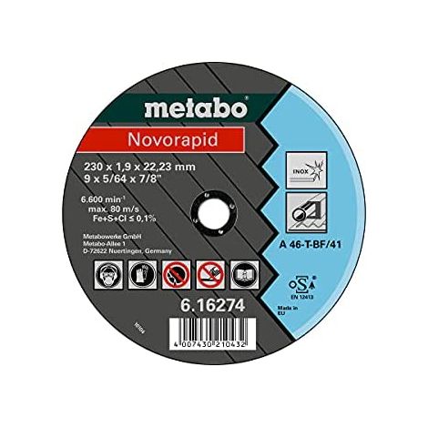 Metabo - Disco novorapid 230x1,9x22,23 inoxidable
