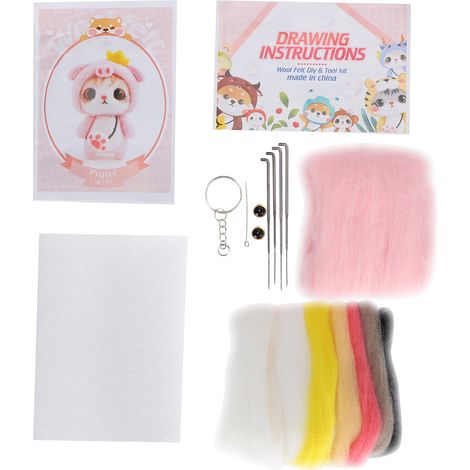 Needle Felting Wool Chemical Fiber Plush Doll Making DIY Material Needle Hand Made Craft(197 Pig ) (1/5)