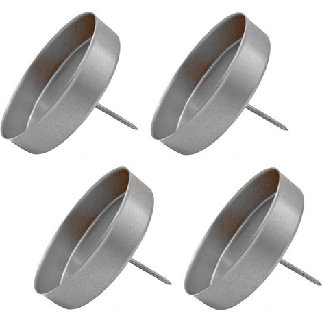 Stumpenkerzen Pick 4er Set - silber - Kerzen Stecker für Advents und Weihnachts Gesteck - Kerzenpick für Kugelkerzen