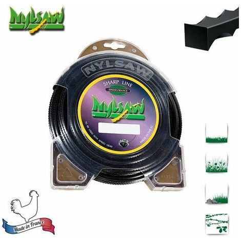 Coque fil nylon cranté NYLSAW - 4,50 mm x 16m - qualité professionnelle - fabrication française
