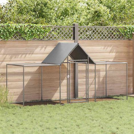 vidaXL Gallinero acero galvanizado 3x1x1,5 m (1/5)