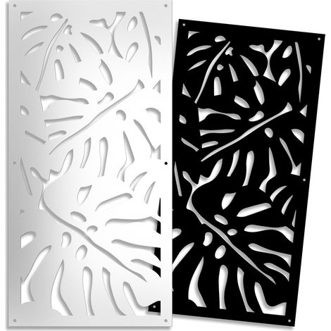 FILODENDRO - Pannello parasole in PVC traforato - spessore 10mm - Misura: 47x94 cm - Colore: bianco (1/2)