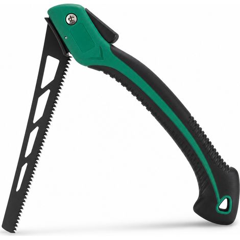 Scie pliante à bois 300 mm dents fines pour élagage portable noire (1/5)