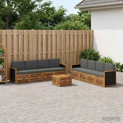 vidaXL Outdoor-Sofagarnitur 9 Stk. Natur und Anthrazit (1/5)