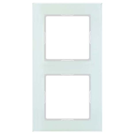 JUNG AC582GLWMT CADRE DE FINITION A-CREATION 2 POSTES, VERRE OPALEBLANC