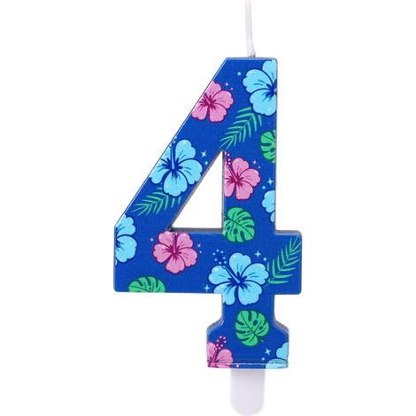 Bougie D'anniversaire Bleue en Forme de Chiffre (1/5)