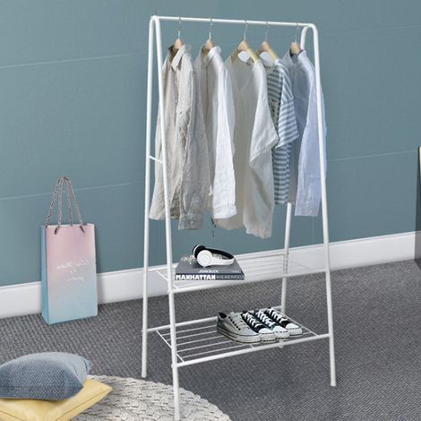 SiFree®Portant à vêtements penderie style contemporain de Type A / 2 étagères- blance 59.536.5160cm (1/5)