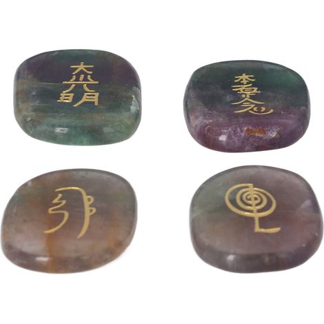Pierres de Chakra Polies pour Équilibrage Énergétique et Méditation - Lot de 4, Purification et Bien-être (1/5)
