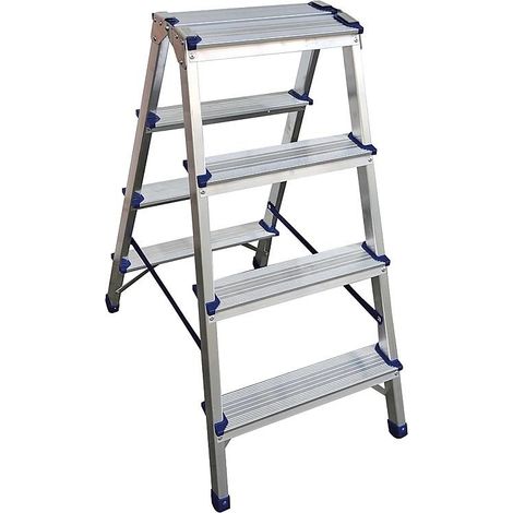 Echelle double Siedra 2x4 echelons, largeur de marche 80mm H:0,85m H travail: 2,40m