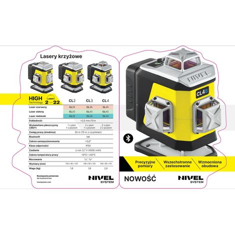 Nivel CL4R Rotationslaser 4 Ebenen Autonivellierend