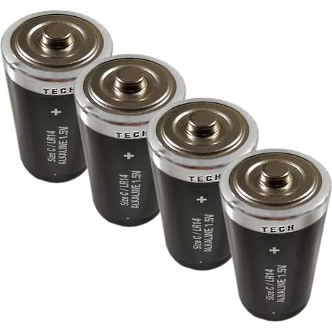 Ultra Secure – Lot de 4 piles alcalines type C (LR14) professionnelles – Autonomie 12-18 mois – Pour platines UltraCom 600-SOLO – Tension 1,5V