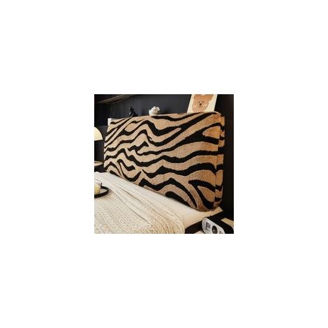 Housse De Tête De Lit en Peluche De Style Moderne Housse Tête De Lit Élastique Protection De Lit Anti-Poussière Housse De Tête De Lit Tout Compris pour Décorer Le Lit,Kaki,160cm (1/4)