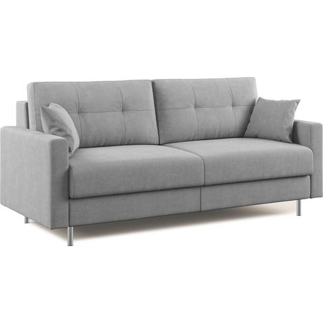 Megan Divano letto matrimoniale in microfibra smacchiabile T11 168 cm (mat. 120x197) grigio