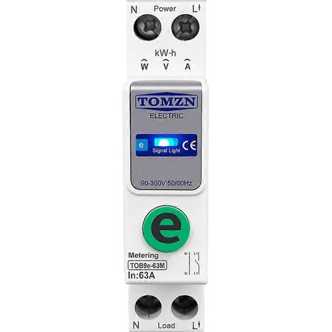 Compteur d'énergie intelligent TOMZN TOB9e-63M Ewelink 110V/220V Wi-Fi avec surveillance de la consommation en kWh, disjoncteur, minuterie et relais pour maison connectée 63A (1/5)