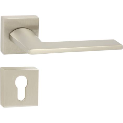 DOMINO Poignée de porte DIANA QR M9 PZ Poignée avec plaque PZ pour cylindre profilé Nickel (1/5)