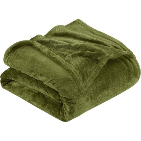 Couverture de canapé moelleuse et douce (1 pièce) - Couverture de canapé douce, chaude et légère pour canapé/lit/fauteuil, couverture en flanelle polaire, 120 x 200 cm, vert fruit (1/5)