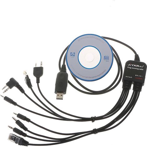 Câble de programmation USB 8 en 1 pour Baofeng, Kenwood, Tyt, Qyt, Motorola, Hyt, etc.