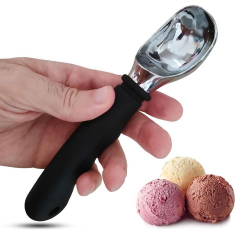 Cuillère à glace robuste en acier inoxydable avec poignée (1/5)