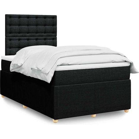 Boxspringbett mit Matratze Schwarz 120x190 cm Stoff