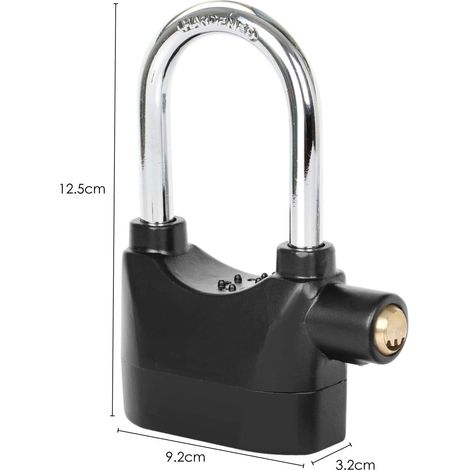 Lucchetto con allarme - Lucchetto resistente alle intemperie con arco lungo - 110 dB - di (1/4)