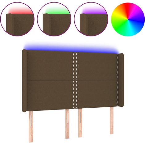 Maison Exclusive - Testiera a LED MarroneScuro147x16x118/128cm inTessuto