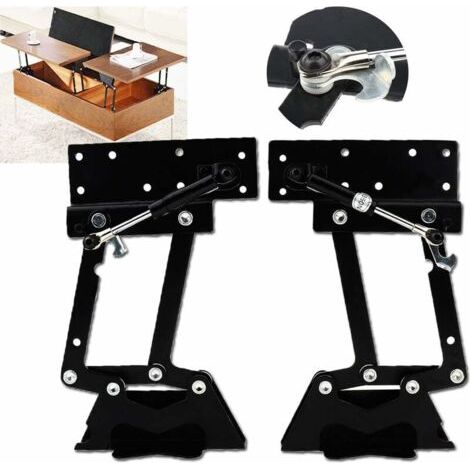 Charnière pour meuble à ressort – Acier robuste antirouille – Charge 50kg – Lot de 2 – Transforme table basse en table multifonctionnelle - 100lb (1/5)