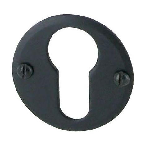 Rosace ronde noire en acier - 1 pièce - Style classique clé I - Cache-fixation robuste - Pour poignées de porte intérieur - Diamètre 43 mm