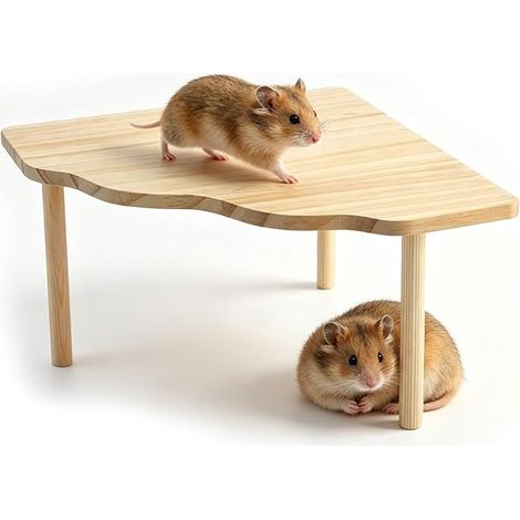 Wooden Shelf Toy Hamster Accessory for Rodents Cage Hiding Hamster Dwarf Gerbils Degue Chinchillas Guinea Pigs Animals Table (1/5)