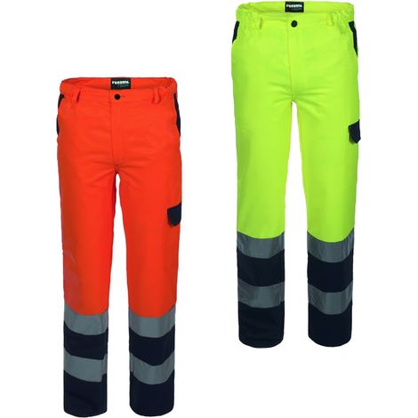 Pantalon de travail haute visibilité Rossini Bicolore Hi-Vis - L - Naranja