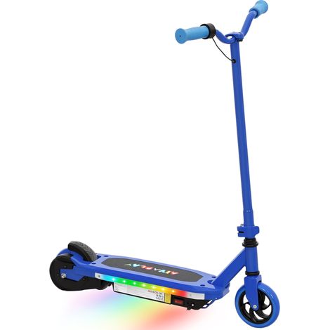 AIYAPLAY patinete eléctrico para niños de 6-14 años patín eléctrico max. 10 km/h motor 80 W autonomía máxima 8 km con luces LED freno posterior azul (1/5)