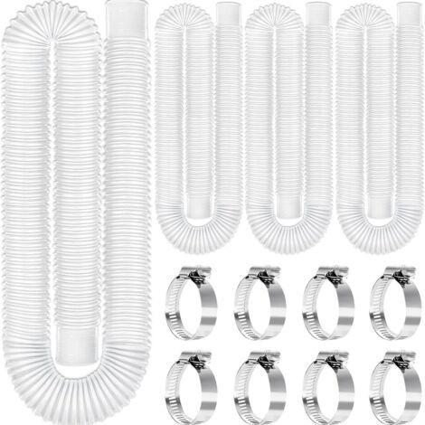 Ersatzschlauch für Pools, Zubehör für Filterpumpenschläuche mit 8 Metallclips für Wasserpumpen (1/4)