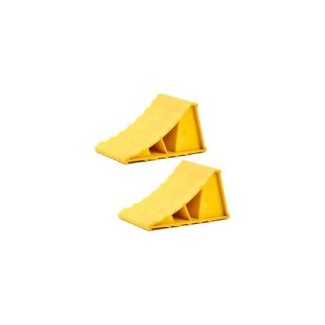 Lntyq Radkeile, 2 Stück, Antirutschblock, Radkeile, Auto-Radkeile, für Wohnwagen, Wohnmobil, Auto, Motorrad, Pferdeanhänger – Gelb (1/5)