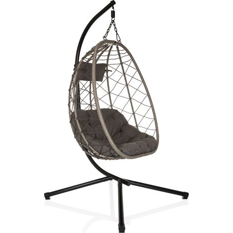 Hängesessel COCOVA Outdoor mit Gestell schwarz/grau hjh LIVING