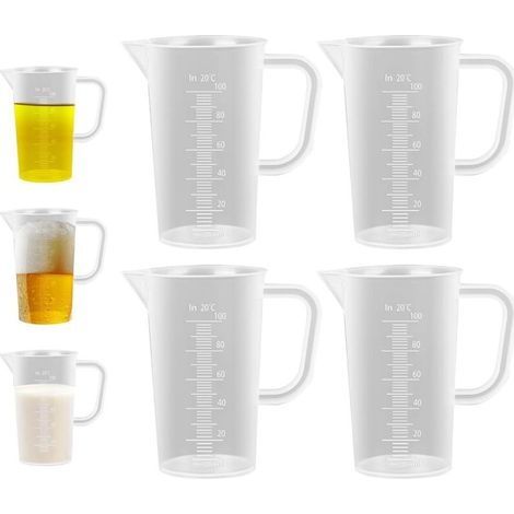 4 Pièces Verres Doseurs en Plastique avec Poignée,100ml Verre Doseur Cuisine Verres Doseurs Transparent Verres Doseurs de Précision Doseur Lessive Liquide,Passe au Lave-Vaisselle (1/5)
