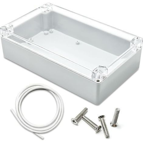 boite de derivation etanche ip65 electrique exterieur, 200x120x56mm boite de dérivation connecteur de câble, boitier plastique electronique avec couvercle transparent, protection des appareil (1/5)
