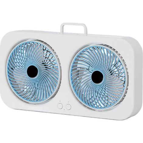 Ventilador de mesa，Ventilador de escritorio，Ventilador USB，Circulador de aire，Recargable，3 velocidades，Para oficina y hogar，Azul (1/5)