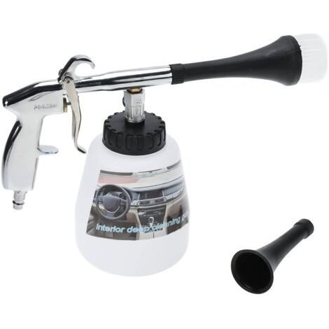 Pistolet de nettoyage intérieur de voiture Pistolet à air comprimé Pistolet pulvérisateur avec bouteille en mousse et brosse (1/5)