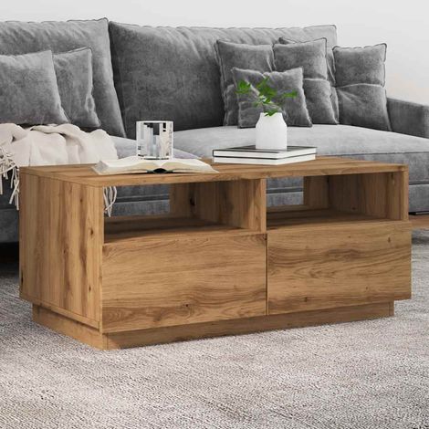 Couchtisch mit LED-Leuchten Artisan-Eiche 90x49x40 cm vidaXL