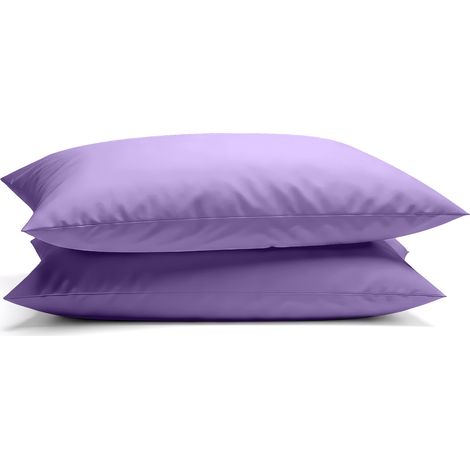 Coppia Federe per Cuscino 50x80 cm in con Patella – Morbide, Traspiranti,– Tinta Unita, Lavabili Lilla (1/5)