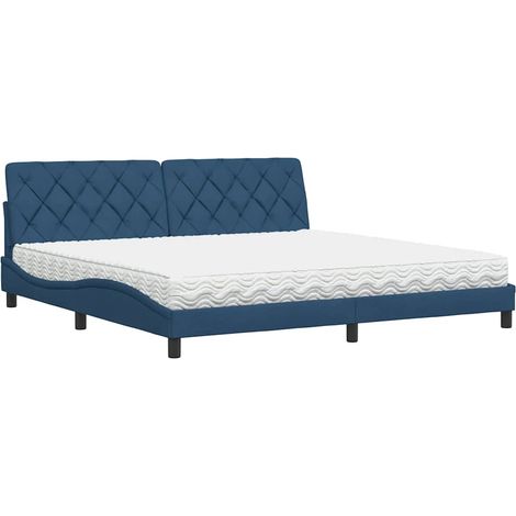 Maison Exclusive - Letto con Materasso Blu 200x200 cm in Tessuto