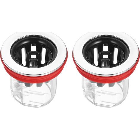 Noyau Anti-Odeur pour Siphon de Sol, Empêche Le Reflux de l'eau dans Le Siphon de Sol, Attrape-Cheveux pour Tuyaux de 32-50mm/1,3-2" dans la Salle de Bain, Lot de 2 en Rouge