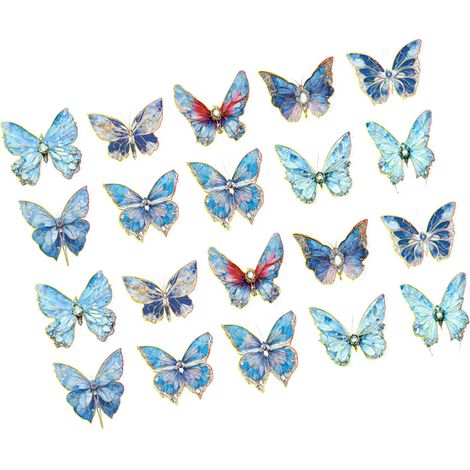 Yanji Sticker-Set – Serie „Entspannungsmomente“ – Lasergeschnittene goldene Schmetterlinge als Tagebuchdekoration – 20 Stück – Flache Feeninsel (1/5)