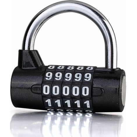 Cadenas à Combinaison - Cadenas de Sécurité de Conception Spéciale avec Alliage de Zinc - Cadenas à Code de Valise Absolument Sûr avec 5 Lettres - Cadenas Réinitialisable Portable Noir pour Casiers de (1/5)