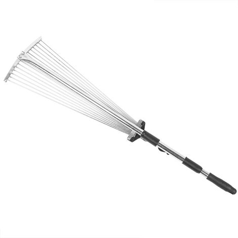 Râteau de Jardin Réglable 15 Dents pour Feuilles et Débris, Outil de Nettoyage en Acier - KZQ (1/2)