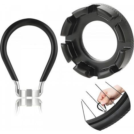 2 Pcs Clé à Rayons 8 Voies de Vélo,Outil pour Réglage Réparation de Roues de Vélo,6 Tailles Calibre 10-15,Bicycle Spoke Wrench pour VTT Vélo Route pour Truing Réparation Vélo Roues de Cyclisme(Noir) (1/5)