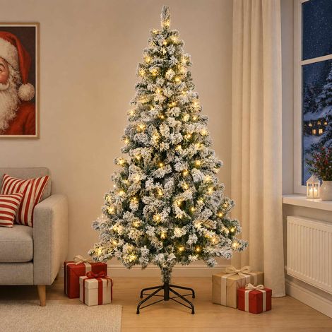 vidaXL Artificial Hinged Christmas Tree 120 cm 150 LEDs Warm White (1/5)